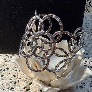 Silver Hammered Circle Bracelet